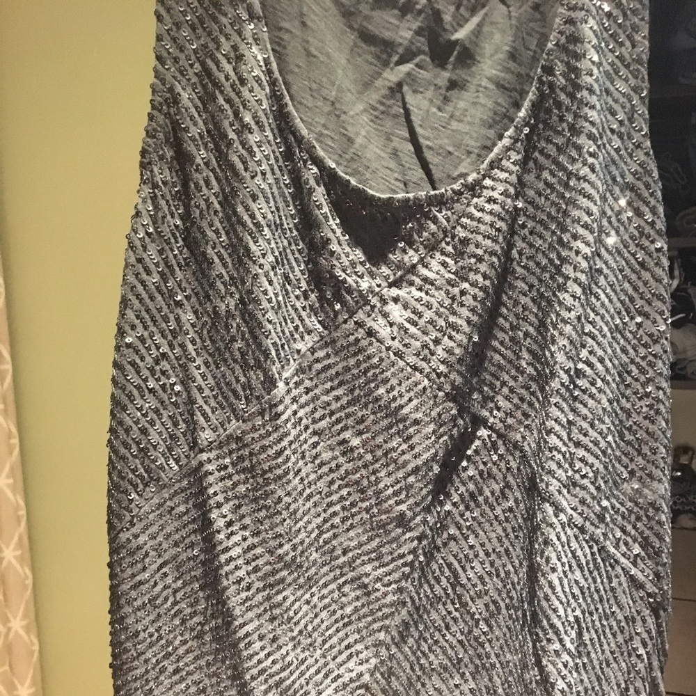 JCrew Grey Sequin Tank Top